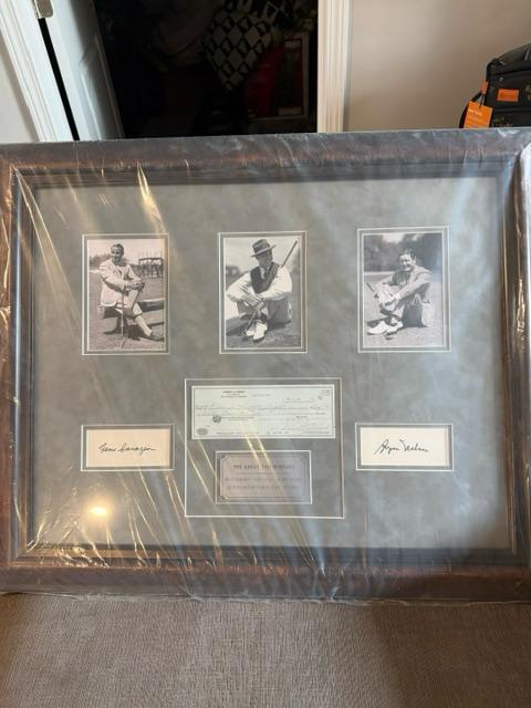 Sarazen, Nelson & Snead — Signed Framed Display